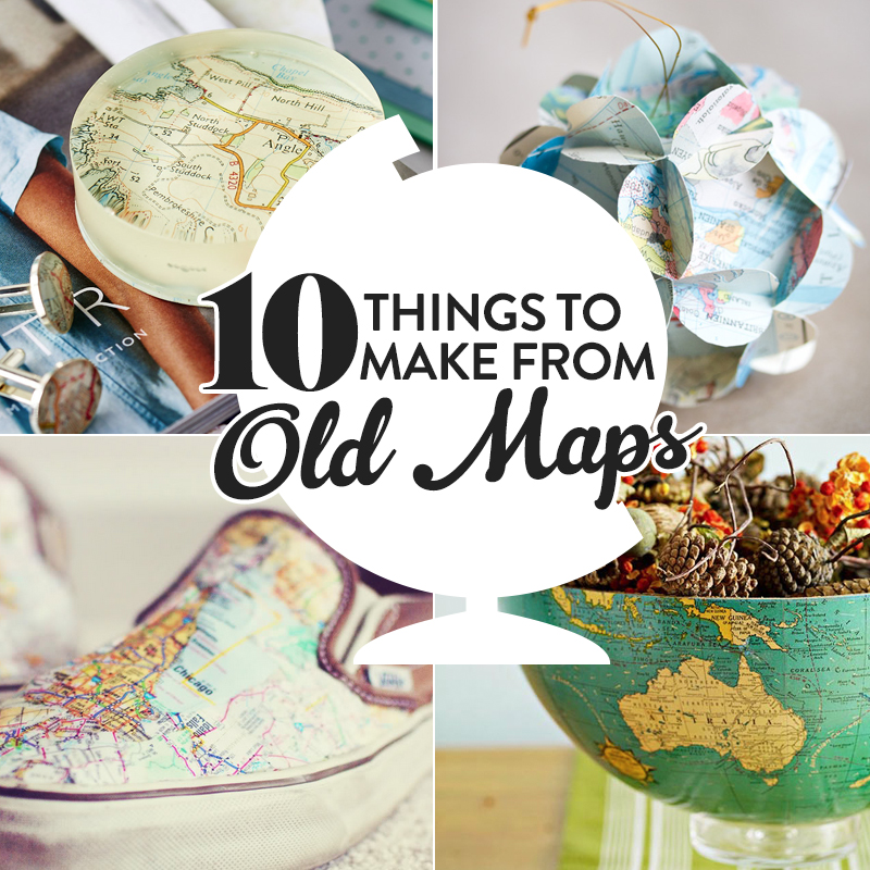 Crafts With Old Maps 10 Things To Make From Old Maps | Blog | Crafts Beautiful Magazine