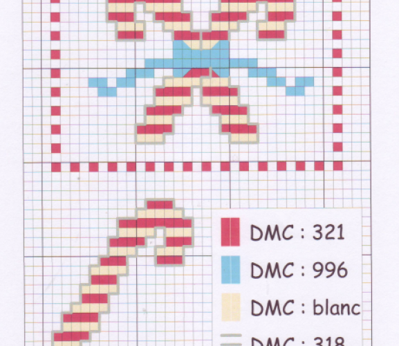 Candy Cane Cross-Stitch Chart - Free Card Making Downloads ...