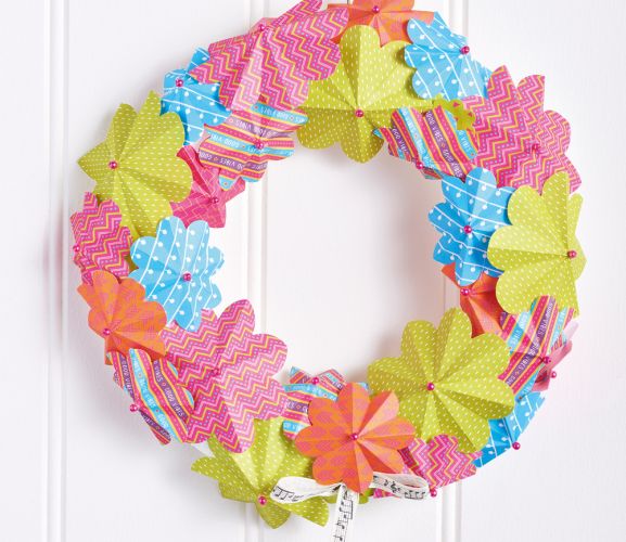 Spring Paper Wreath - Free Card Making Downloads | Papercraft | Digital ...