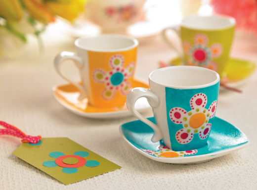 Vibrant Hand-Painted Crockery - Free Craft Project – More Crafts ...