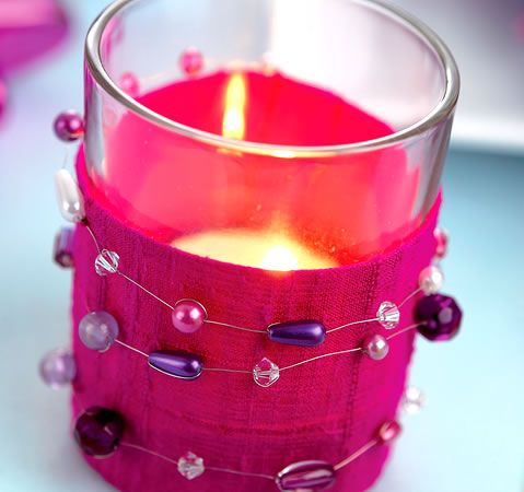Crepe Paper & Silk Dupion Beaded Table Decorations Crepe Paper & Silk Dupion Beaded Table Decorations