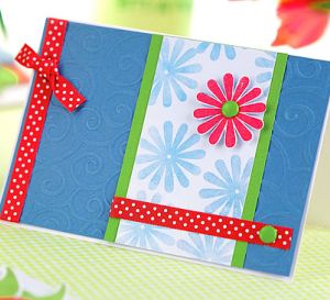 Stamped & Embossed Basic Flower Greeting Card Stamped & Embossed Basic Flower Greeting Card