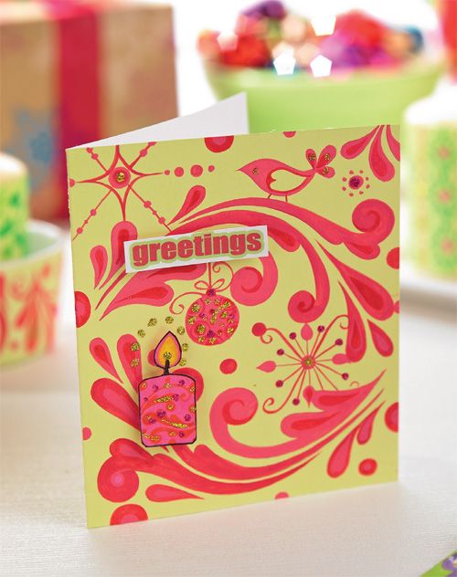 Painted Candle & Card Set