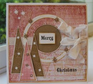 Pink Punched Christmas Card Pink Punched Christmas Card