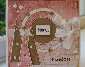 Pink Punched Christmas Card