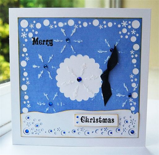 Snowflake Stamped Christmas Card Snowflake Stamped Christmas Card