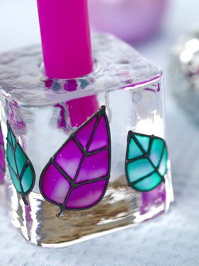 Handpainted Glass Candle Holder Handpainted Glass Candle Holder