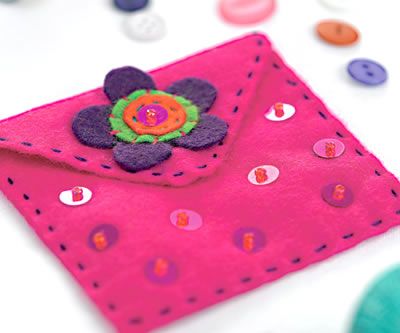 Felt Stitched Flower Card