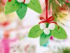 Personalised Christmas Felt Mistletoe Cushion and Decoration Set