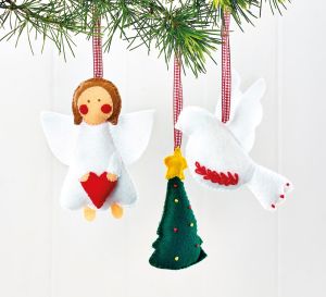 Embroidered Felt Christmas Decorations Embroidered Felt Christmas Decorations