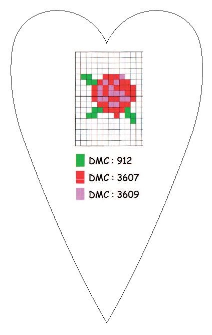 Folksy Heart Cross-Stitch Chart Folksy Heart Cross-Stitch Chart