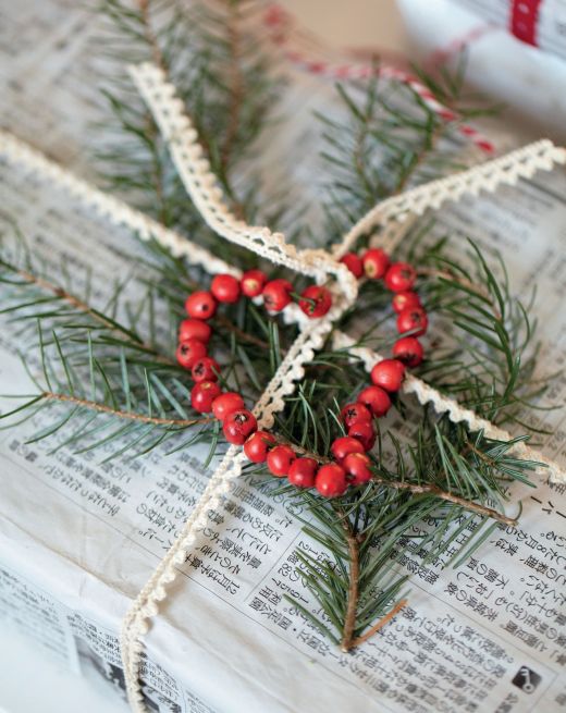 Gift Wrap with Winter Foliage Gift Wrap with Winter Foliage