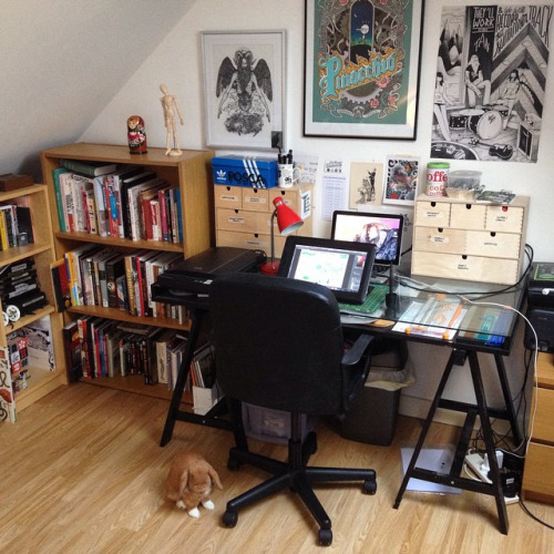 Amber's workspace