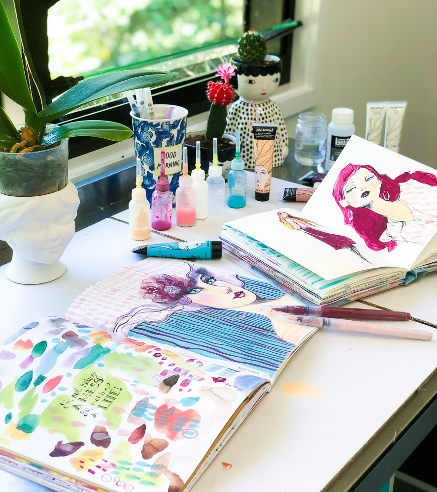 Jane's workspace is bursting with creative inspiration