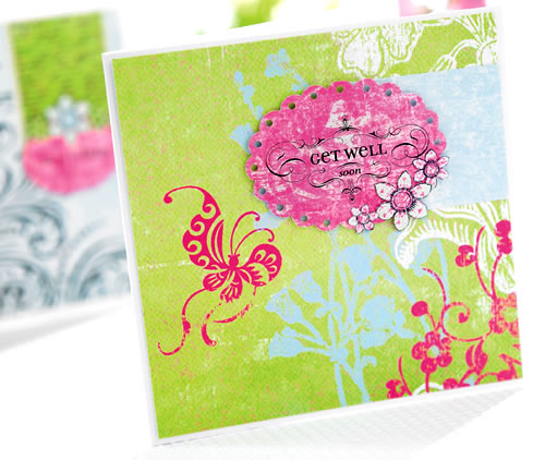 Get Well Soon Card With Rub Ons & Stamps Get Well Soon Card With Rub Ons & Stamps
