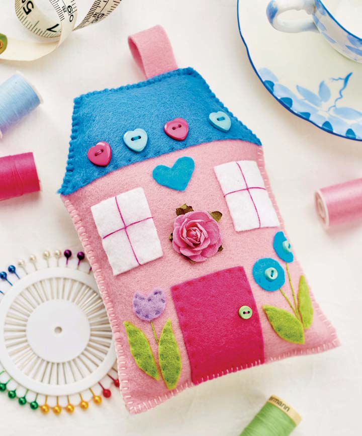 Sweet Stitched Cottage Pincushion Sweet Stitched Cottage Pincushion