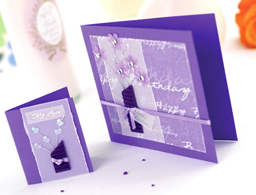 Purple Sequin Bouquet Tag & Card Purple Sequin Bouquet Tag & Card