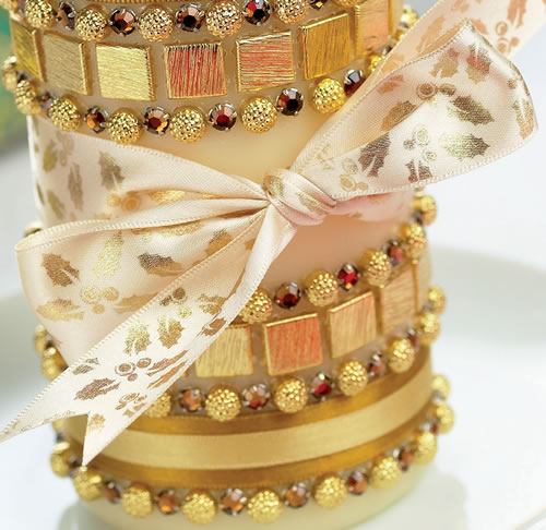 Gold Jewel Embellished Candle Gold Jewel Embellished Candle