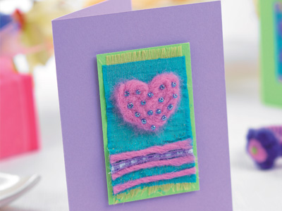 Needle Felted Heart Card Tutorial Needle Felted Heart Card Tutorial