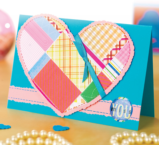 Patchwork Paper Heart Card Patchwork Paper Heart Card