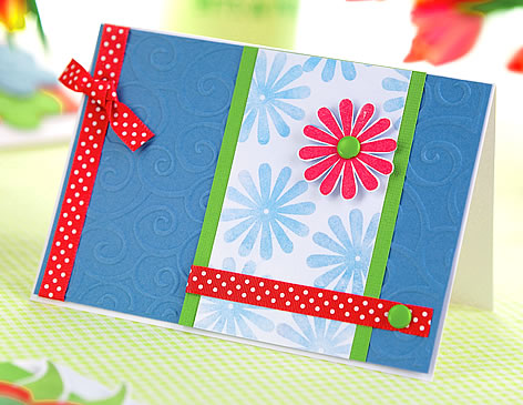 Stamped & Embossed Basic Flower Greeting Card Stamped & Embossed Basic Flower Greeting Card