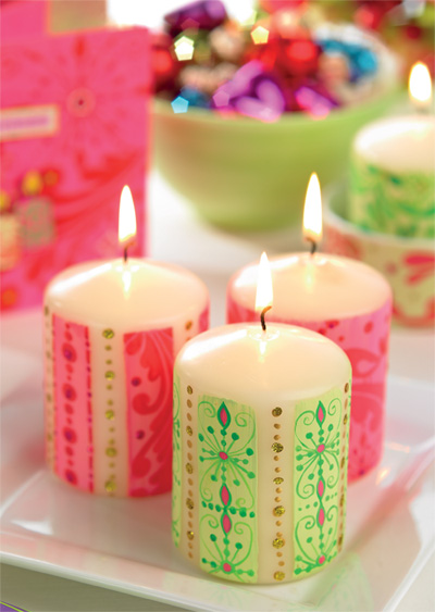 Painted Candle & Card Set Painted Candle & Card Set