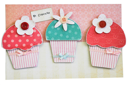 Die-cut Cupcake Birthday Cards Die-cut Cupcake Birthday Cards