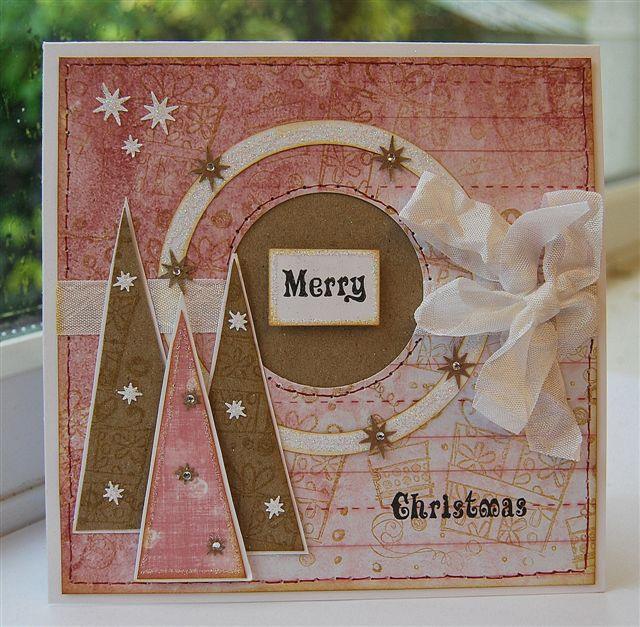 Pink Punched Christmas Card Pink Punched Christmas Card