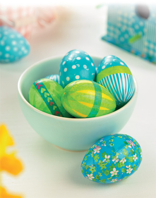 Decoupaged Eggs & House Easter Set Decoupaged Eggs & House Easter Set