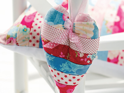 Stitched Fabric Hanging Heart Stitched Fabric Hanging Heart
