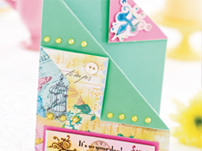 Folded Vintage Card Design Folded Vintage Card Design