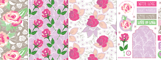 Feminine Rose Print Sentiments & Free Papers Feminine Rose Print Sentiments & Free Papers
