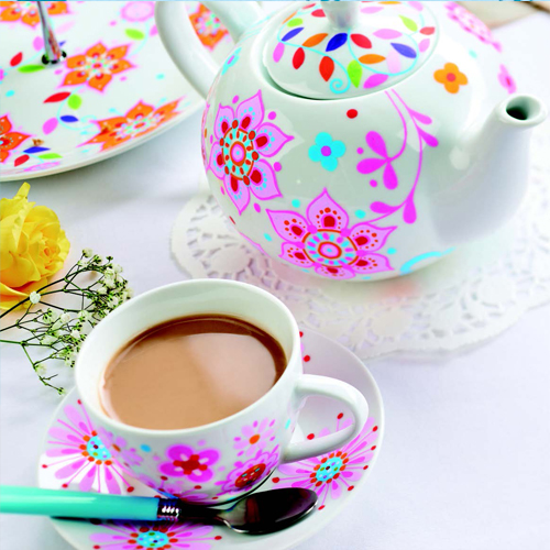 Pink Floral Ceramic Tea Set Pen Painting Tutorial Pink Floral Ceramic Tea Set Pen Painting Tutorial