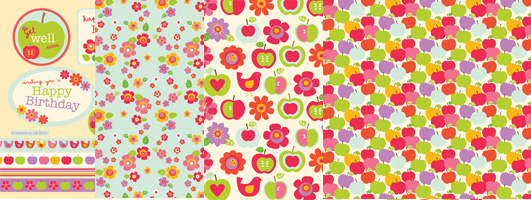 Apple, Floral, Bird Birthday & Well Wishes Free Papers and Sentiments Apple, Floral, Bird Birthday & Well Wishes Free Papers and Sentiments