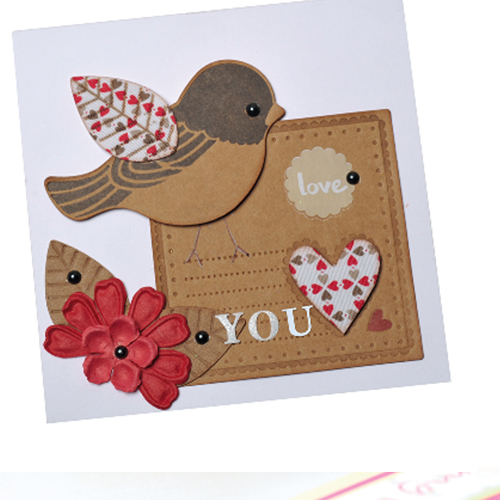 Kraft Paper Bird Love Card Kraft Paper Bird Love Card