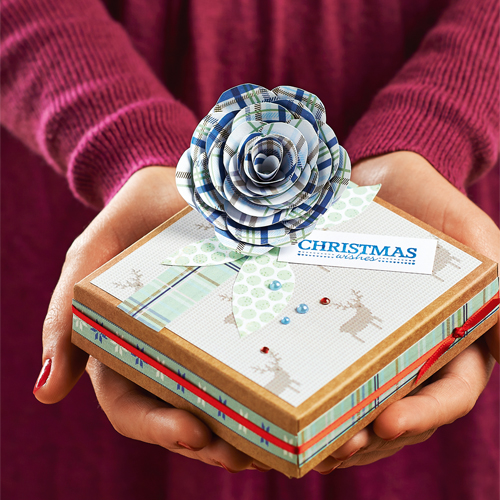Scandi Christmas Gift Box Tutorial with Tartan Paper Flower Scandi Christmas Gift Box Tutorial with Tartan Paper Flower