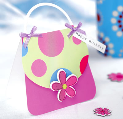 Girly Handbag Shaped Card Girly Handbag Shaped Card