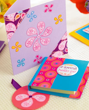 Stylish Painted Papercraft Notepad, Tag & Card Stylish Painted Papercraft Notepad, Tag & Card
