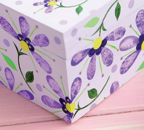 Flower Painted Wooden Seed Box Flower Painted Wooden Seed Box