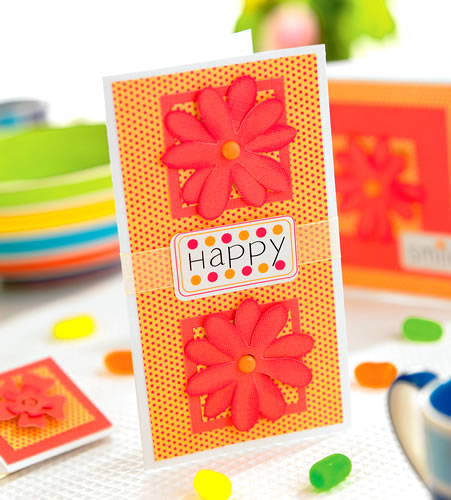 Die Cut Orange Flower Greeting Cards Die Cut Orange Flower Greeting Cards