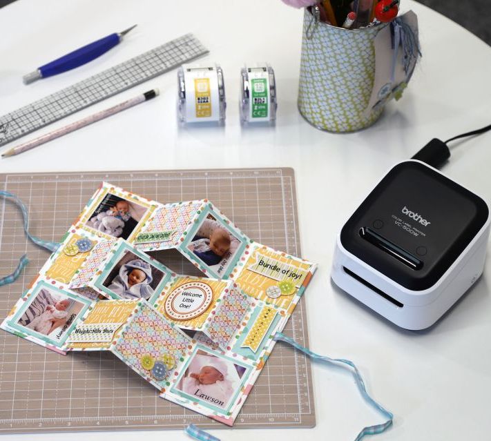 Make a Baby Mini Photo Book Using the Brother VC-500W Craft Label Printer Make a Baby Mini Photo Book Using the Brother VC-500W Craft Label Printer