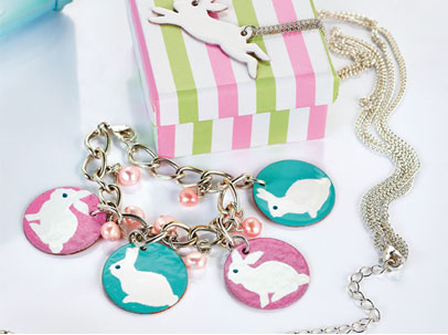 Enamelled Bunny Charm Bracelet Enamelled Bunny Charm Bracelet