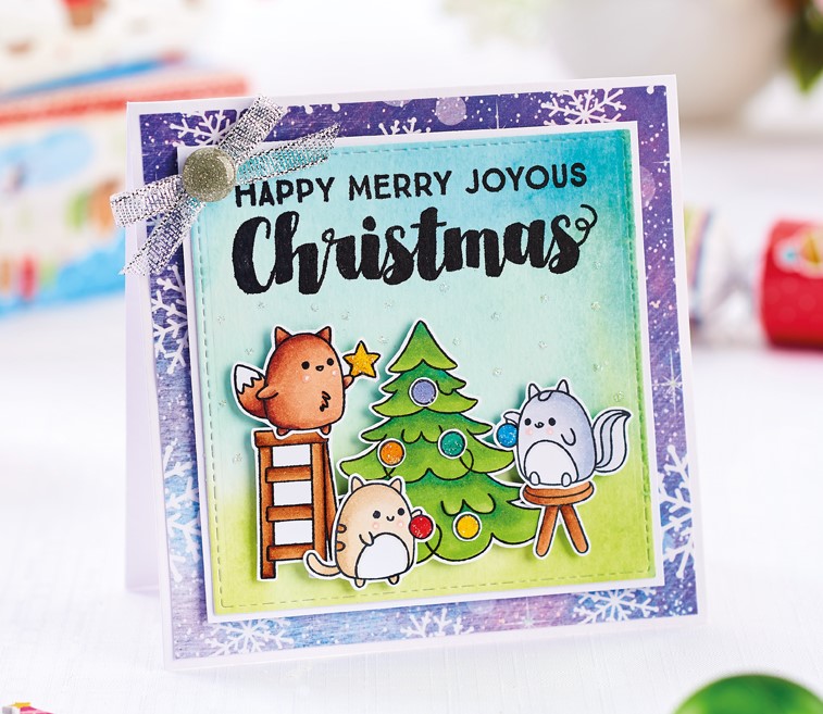 Cute & Bright Christmas Scene Card Cute & Bright Christmas Scene Card