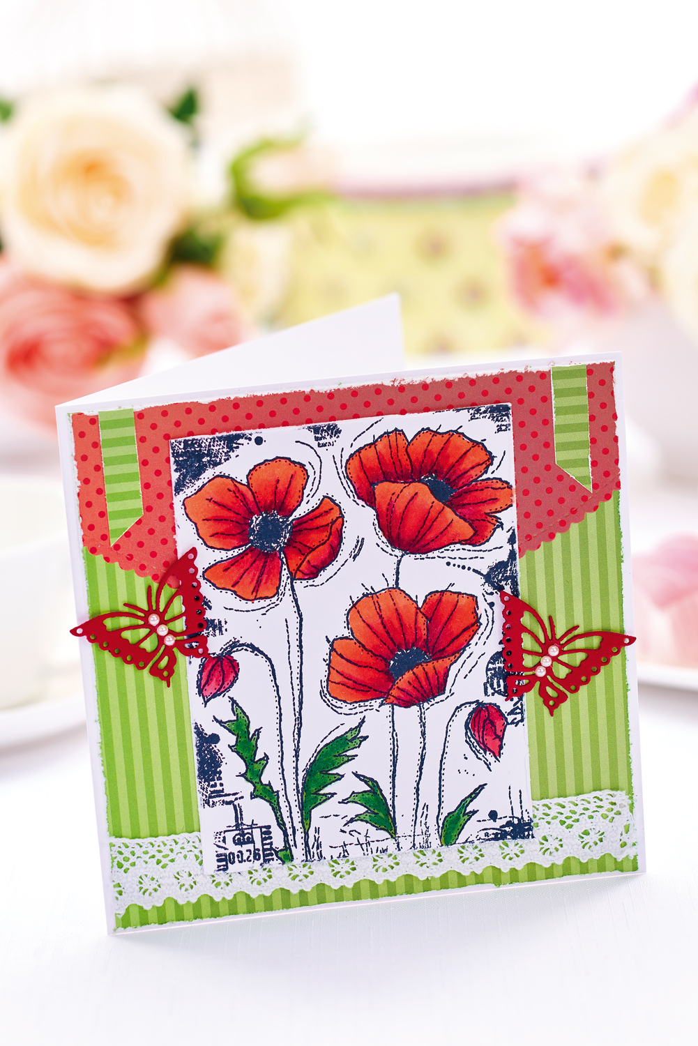 Layered and Embellished Pretty Poppies Layered and Embellished Pretty Poppies