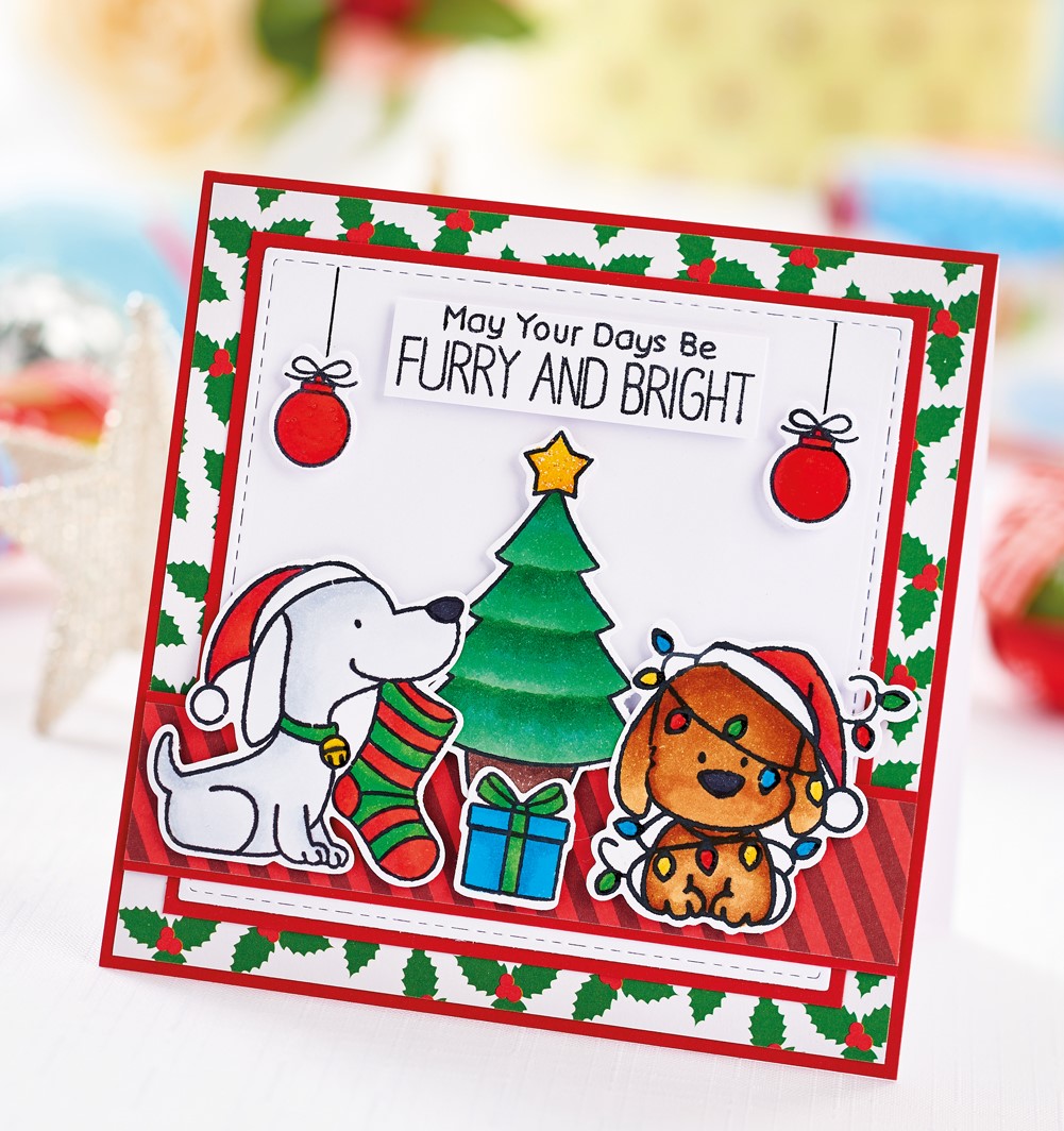 Festive Pets Die-Cut Card Festive Pets Die-Cut Card