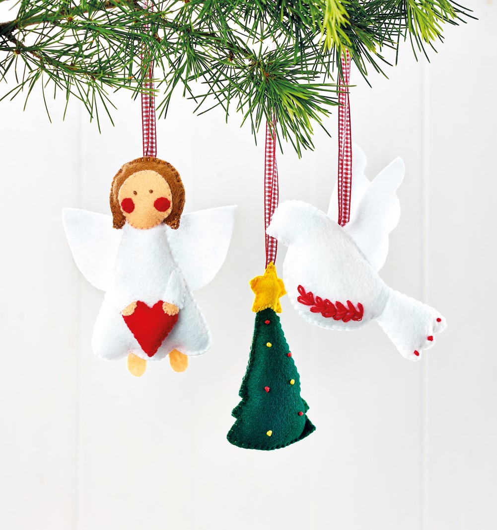 Embroidered Felt Christmas Decorations Embroidered Felt Christmas Decorations