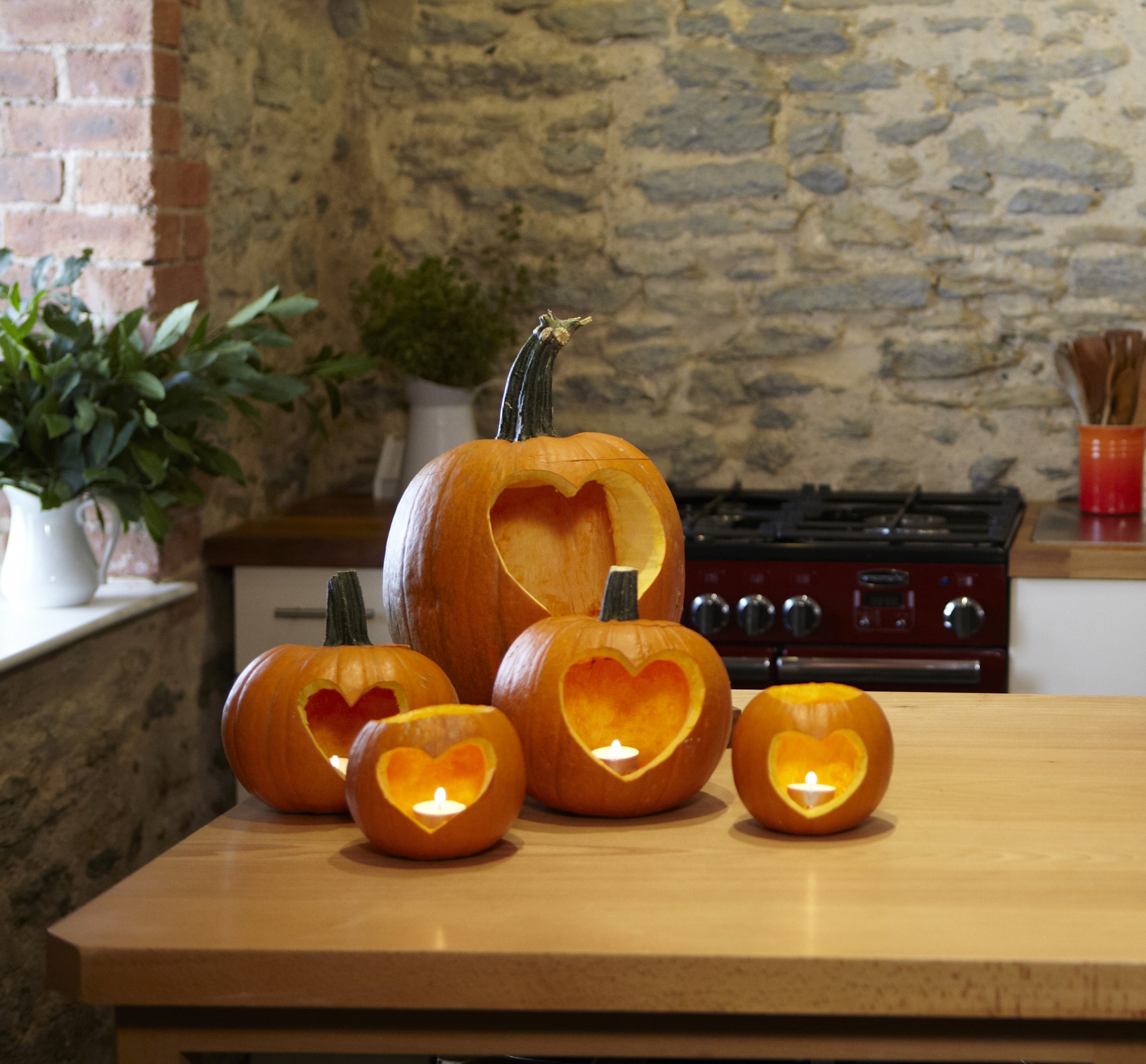Carved Heart Pumpkins Carved Heart Pumpkins