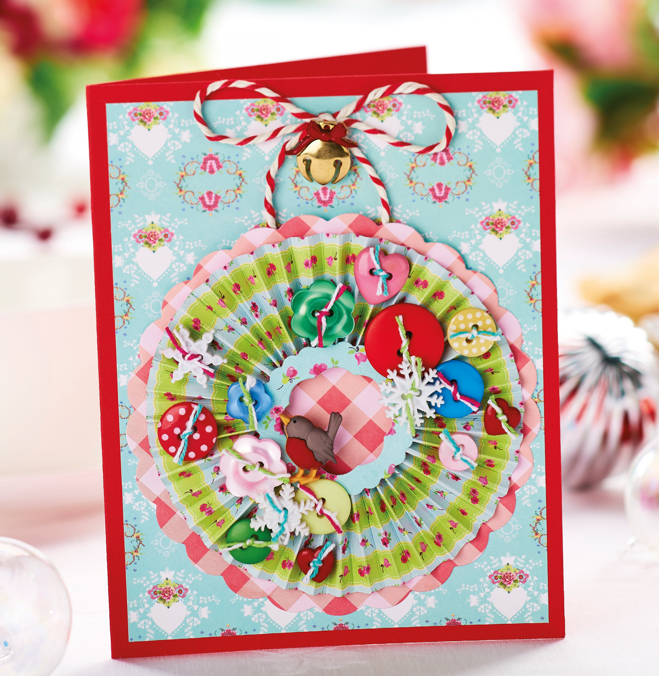 Concertina Wreath Christmas Card Concertina Wreath Christmas Card