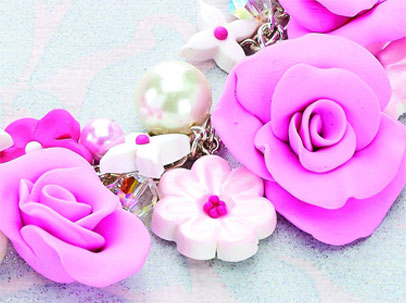 Polymer Clay Flower Clusters Necklace Polymer Clay Flower Clusters Necklace