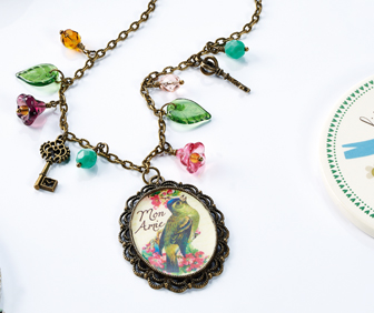 Embed vintage images in resin Necklace Embed vintage images in resin Necklace